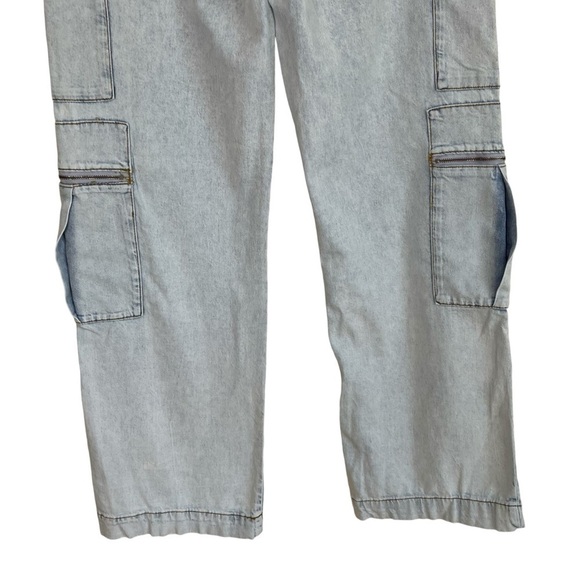 WeWoreWhat x Revolve Utility Cargo Straight Leg Jeans 90s Light Wash Flawed 29 - Picture 4 of 16